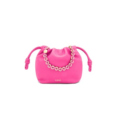 LOEWE MINI FLAMENCO PURSE BAG IN MELLOW NAPPA LAMBSKIN 412342-142 (23*17*5.5cm)